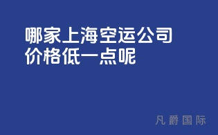 哪家上海空运公司价格低一点呢